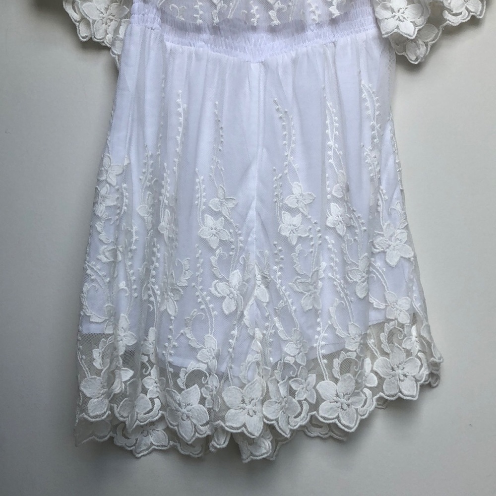 KAS New York Boho White Lace Lisa Romper - Picture 3 of 6